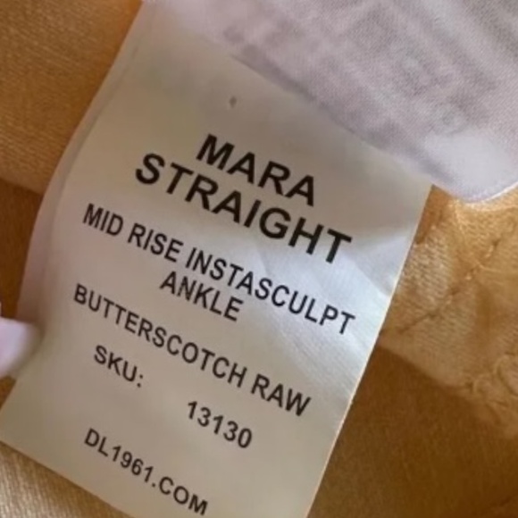 DL1961 MARA ANKLE MID RISE STRAIGHT IN BUTTERSCOTCH RAW - Picture 10 of 11